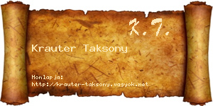 Krauter Taksony névjegykártya